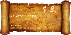 Vincze Erika névjegykártya